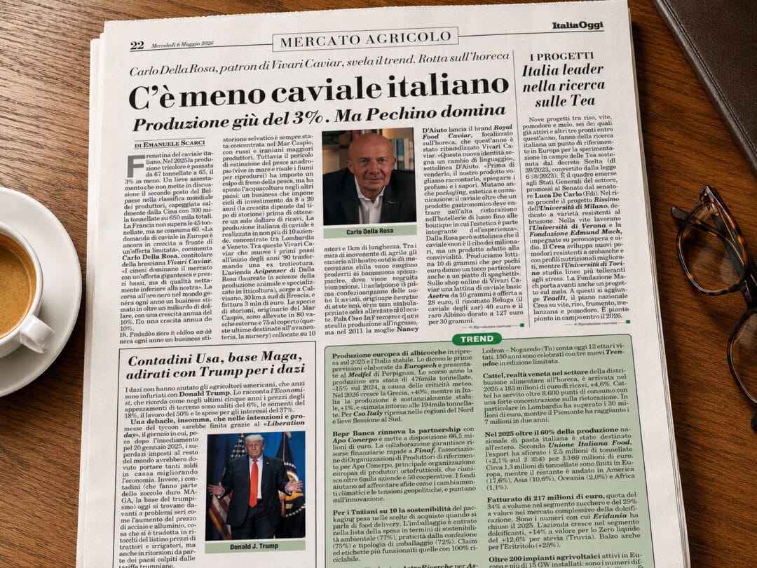 Vivari Caviar su Italia Oggi | Mercato del caviale e strategia Horeca
